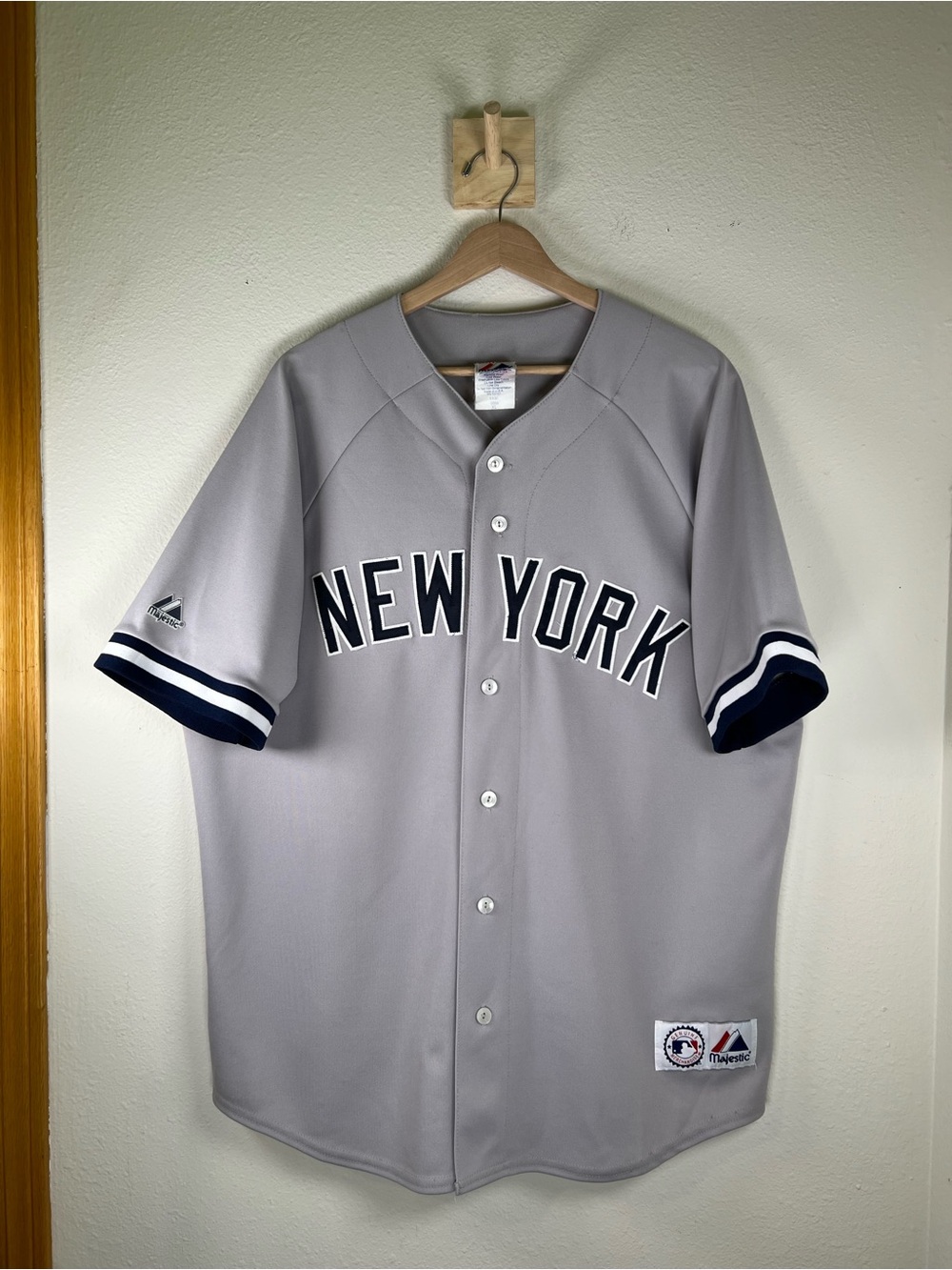 VTG Majestic Yankees Away Gray MLB Jersey #13 Made in USA Size XL
